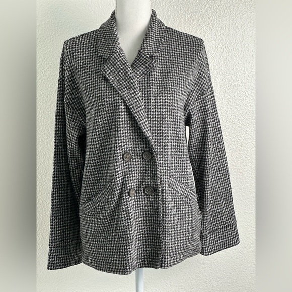 Madewell Brushed Knit Redford Blazer in Houndstooth Check Size Medium - Picture 2 of 12